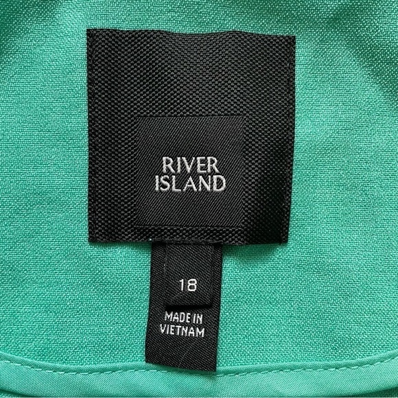 River Island Blazer Double Breasted Gold Button Green Plus Size 14 - Picture 10 of 14